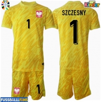 Polen Wojciech Szczesny #1 Torwart Heimtrikotsatz Kinder EM 2024 Kurzarm (+ Kurze Hosen)